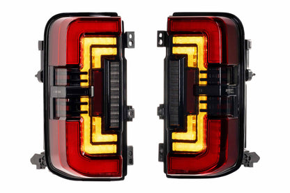 XB LED Tail Lights: Ford Bronco (21+ / Red Lens / Set)