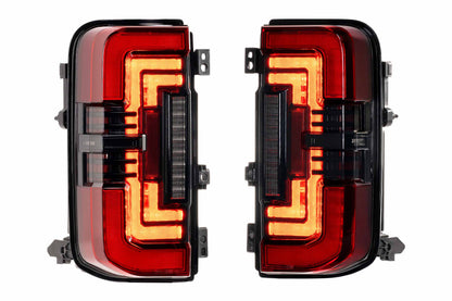XB LED Tail Lights: Ford Bronco (21+ / Red Lens / Set)