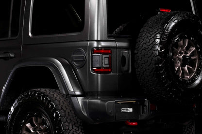 XB LED Tail Lights: Jeep Wrangler JL (18+ / Red Lens / Set)