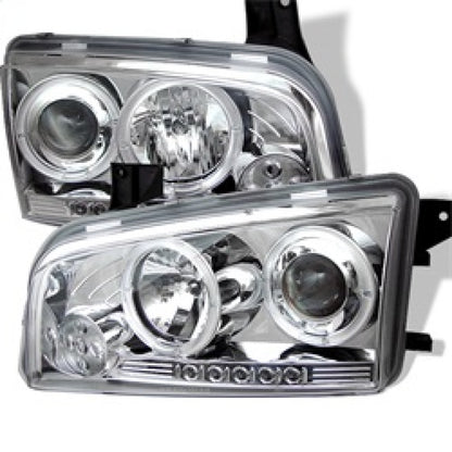 Spyder Dodge Charger 06-10 Projector Headlights Halogen Model- LED Halo LED Chrm PRO-YD-DCH05-LED-C SPYDER