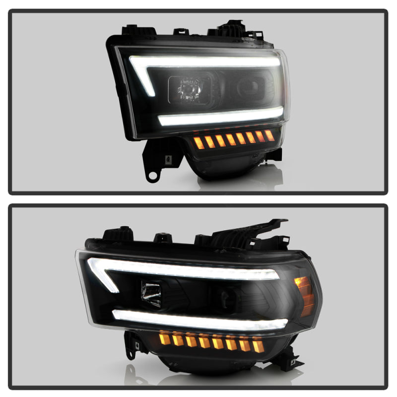 Spyder 19-22 Dodge Ram 2500 (Halogen Only) Projector Headlights - Black PRO-YD-DR19HDHALSI-SEQ-BK SPYDER