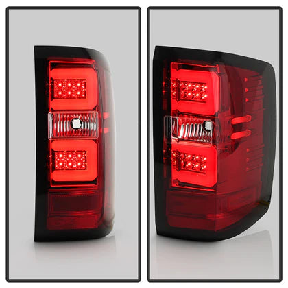 Spyder Chevy 1500 14-16 Light Bar LED Tail Lights Red Clear ALT-YD-CS14-LBLED-RC