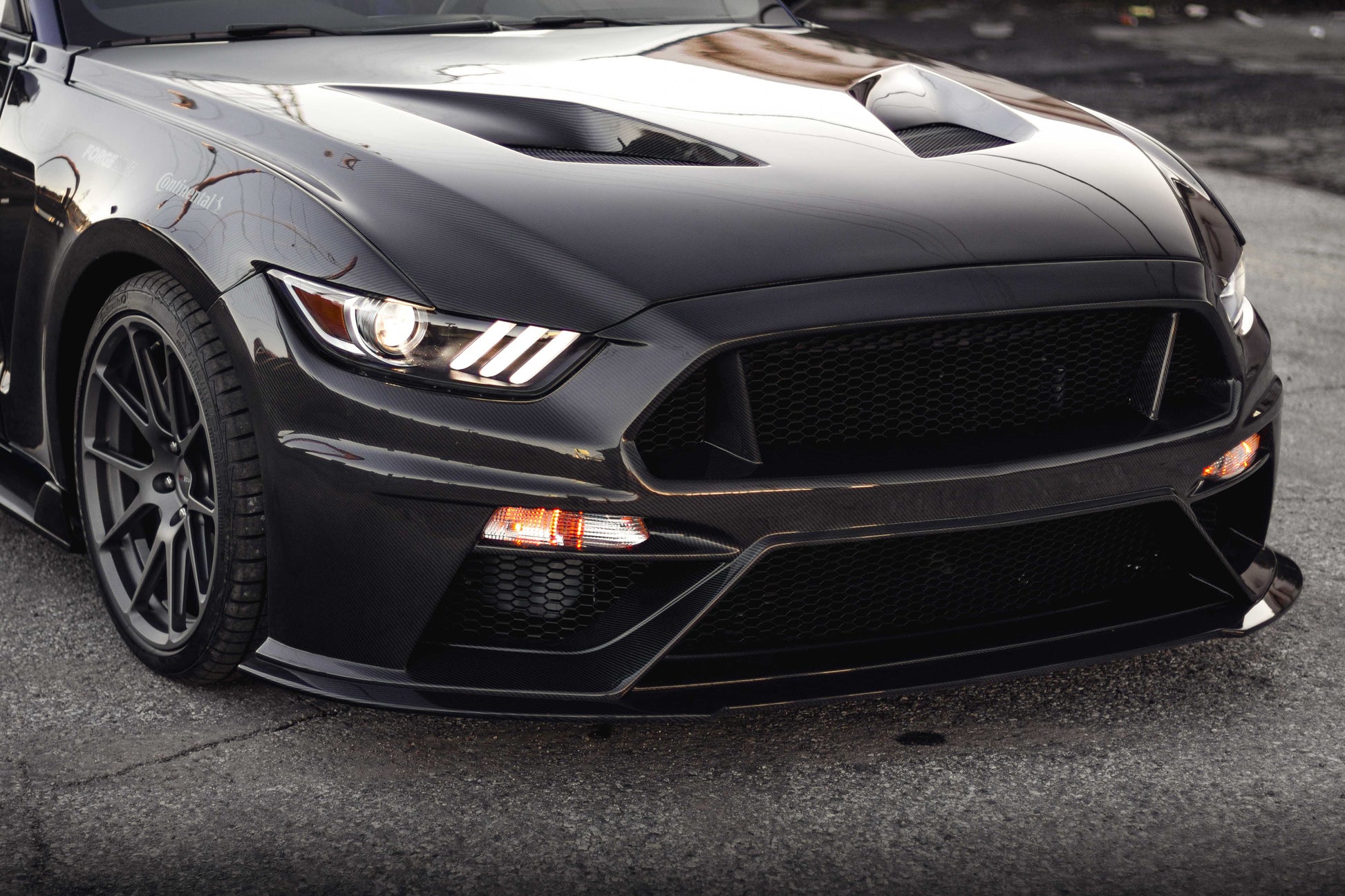 Anderson Composites 2015 - 2017 Mustang Ford GT Style Mustang Fiberglass Front Bumper With Front Lip - AC-FB15FDMU-TT-GF Anderson Composites