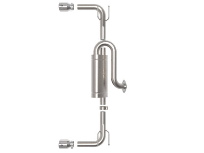 AFE Mazda 3 Hatchback 19-23 L4-2.5L/2.5L Takeda 2-1/2 IN 304 Stainless Steel Axle-Back Exhaust System w/ Polished Tip - 49-37023-P aFe