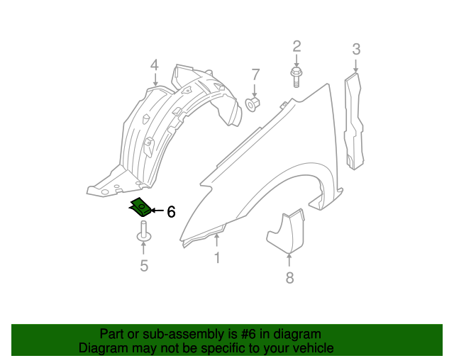 OEM Nissan Fender Liner Retainer/Clip - 01553-05233