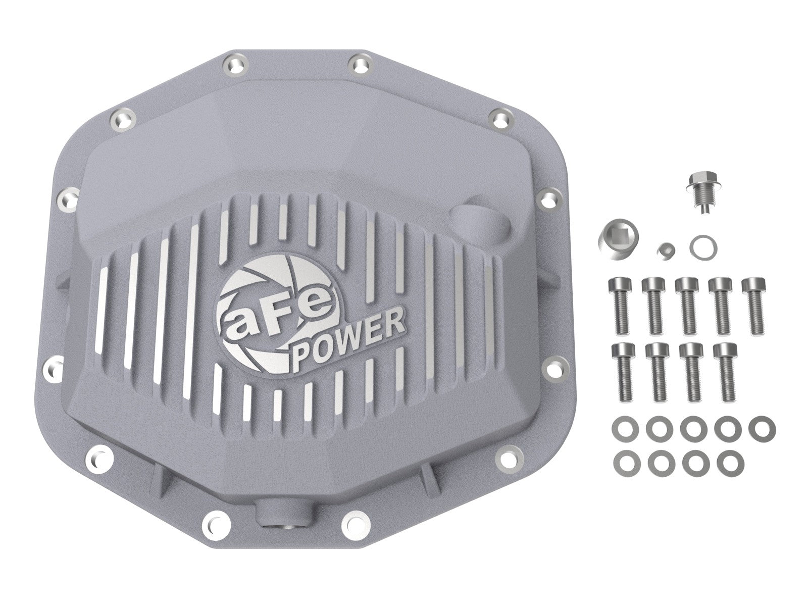 afe RAM 1500 TRX 21-22 V8-6.2L (sc) Street Series Rear Differential Cover Raw w/ Machined Fins - 46-71280A