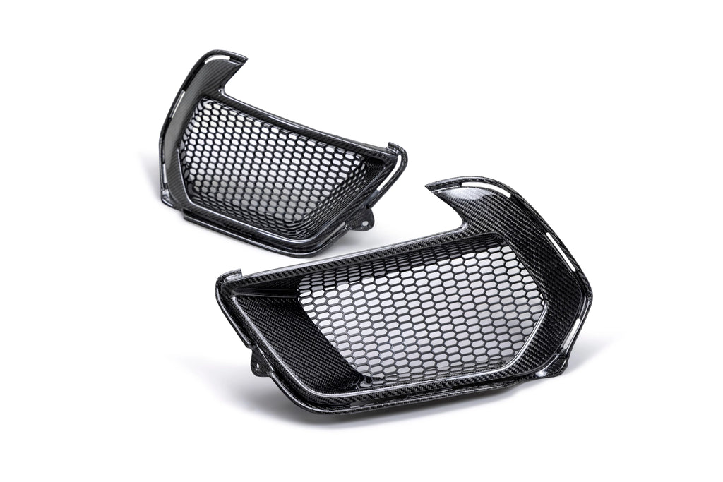 Anderson Composites 2021-2023 Ford Mustang Mach 1 Carbon Fiber Front Bumper Air Duct Bezels (Pair) - AC-ADB21FDMUM1