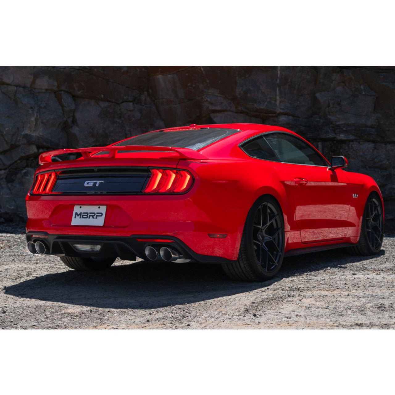 MBRP 2018-2023 Ford Mustang GT 5.0L 3in Cat-Back Exhaust Street Profile Quad Rear Exit - S7205AL MBRP