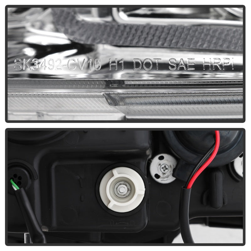 Spyder 16-18 Honda Civic 4Dr w/LED Seq Turn Sig Lights Proj Headlight - Chrome - PRO-YD-HC16-SEQ-C SPYDER