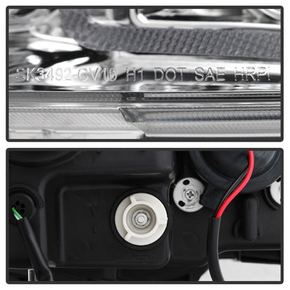 Spyder 16-18 Honda Civic 4Dr w/LED Seq Turn Sig Lights Proj Headlight - Chrome - PRO-YD-HC16-SEQ-C SPYDER