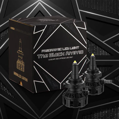 AlphaRex 110011 Black Ammo Panoramic LED Light Bulbs - H11