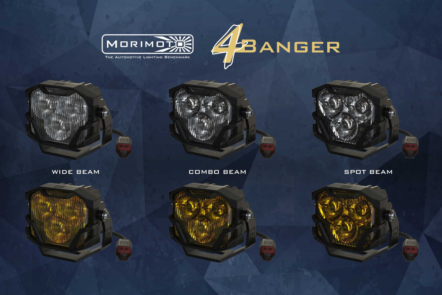 Morimoto 4Banger Fog Light Kit: 18+ JL/JT (NCS / Wide / Yellow / Set)