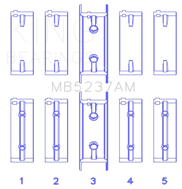 King Engine Bearings Mitsubishi 4G12 (Size +0.25mm) Main Bearing Set