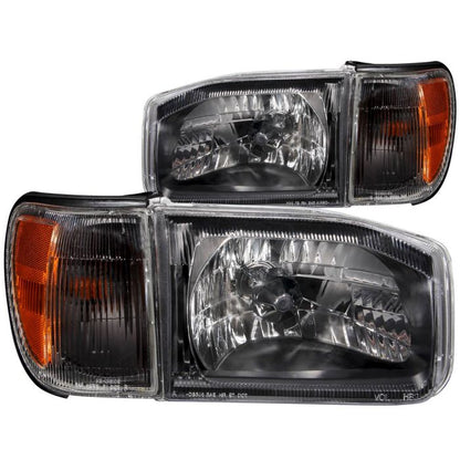 ANZO NISSAN PATHFINDER 99-04 CRYSTAL HEADLIGHTS BLACK W/ CORNER LIGHT 2PC - 111051