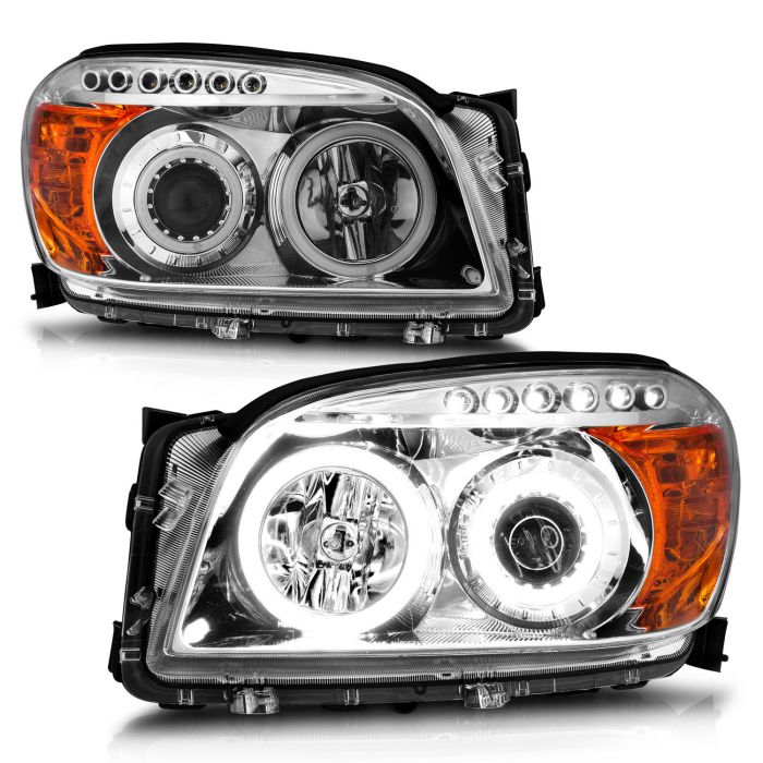 ANZO UTOYOTA RAV-4 06-08 PROJECTOR HEADLIGHTS CHROME W/ RX HALO - 111121