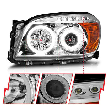 ANZO UTOYOTA RAV-4 06-08 PROJECTOR HEADLIGHTS CHROME W/ RX HALO - 111121