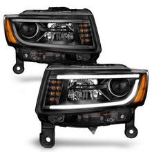 Load image into Gallery viewer, ANZO JEEP GRAND CHEROKEE 14-16 PROJECTOR HEADLIGHTS PLANK STYLE BLACK (FOR HALOGEN MODELS ONLY) - 111329