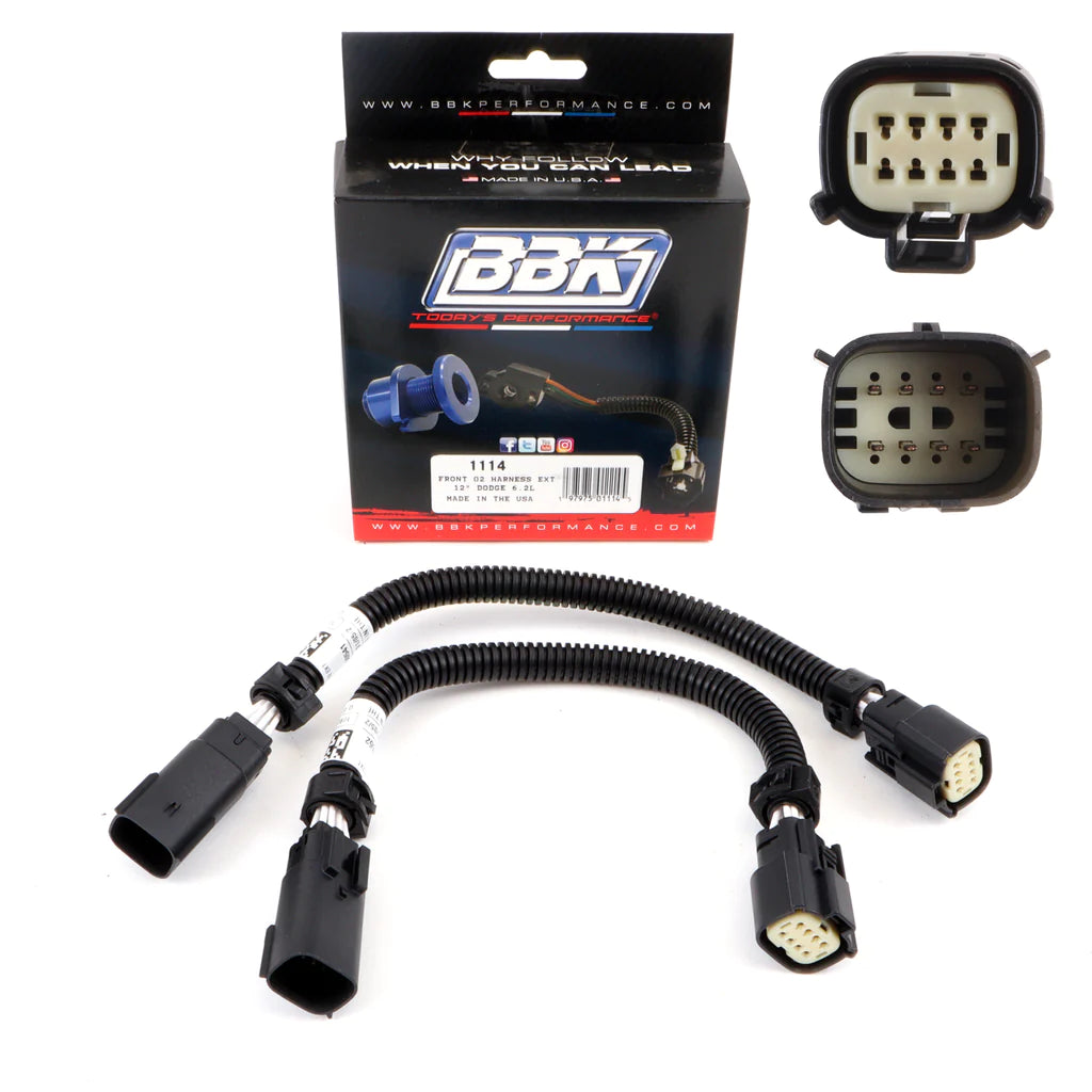 BBK Dodge Hellcat O2 Sensor Extensions Front 6 Pin 12 Inch 15-23 BBK