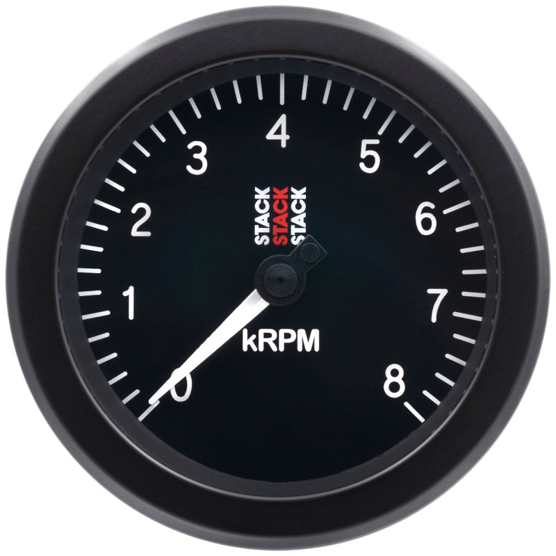 Autometer Stack Sport 88mm 0-8K RPM Tachometer - Black ST100-08