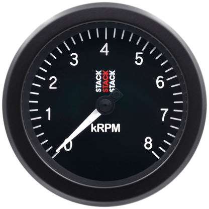 Autometer Stack Sport 88mm 0-8K RPM Tachometer - Black ST100-08