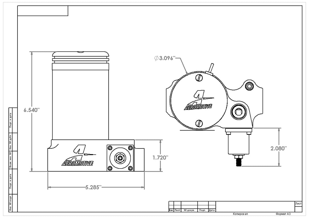 Aeromotive A2000 Drag Race Carbureted Fuel Pump P/N 11202