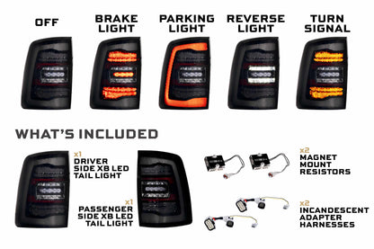 XB LED Tail Lights: Ram HD (19+ / Smoked Lens / Set)
