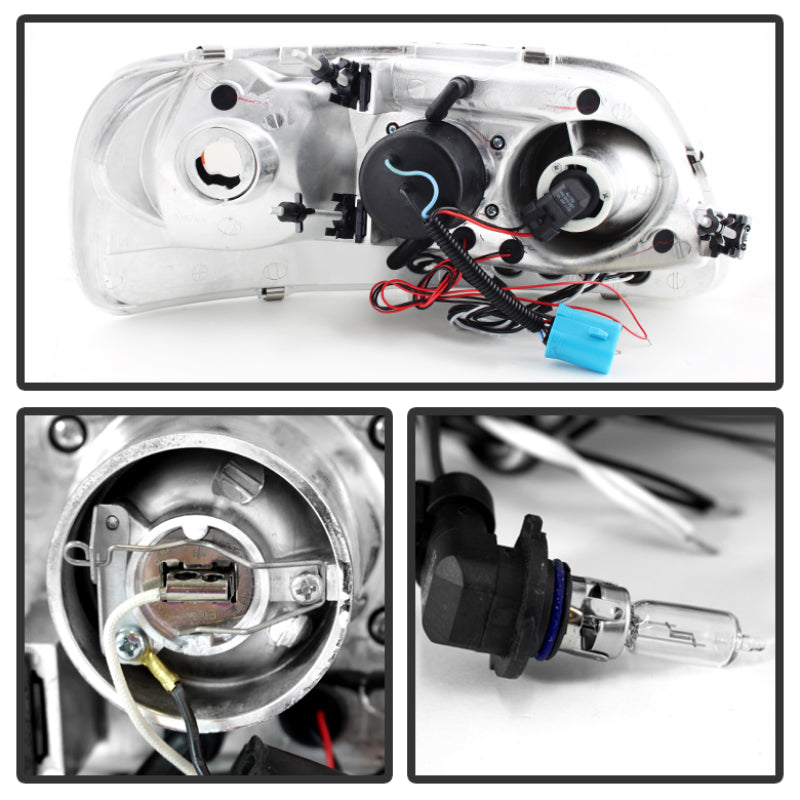 Spyder Ford F150 97-03 Projector - LED Halo Amber Reflctr LED Blk Smke PRO-YD-FF15097-1P-AM-BSM SPYDER