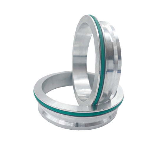 Granatelli Dual Seal Clamp 3.5" (89mm) Weld-on Ferrule Set - Stainless Steel - Part 318535FS