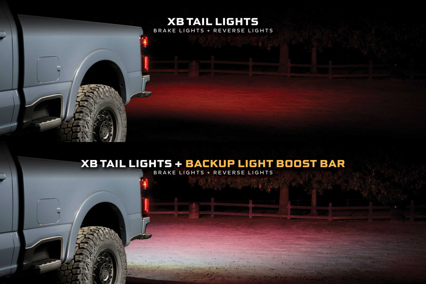 XB LED Tail Lights: 2023+ Ford Super Duty (Red Lens / Set)