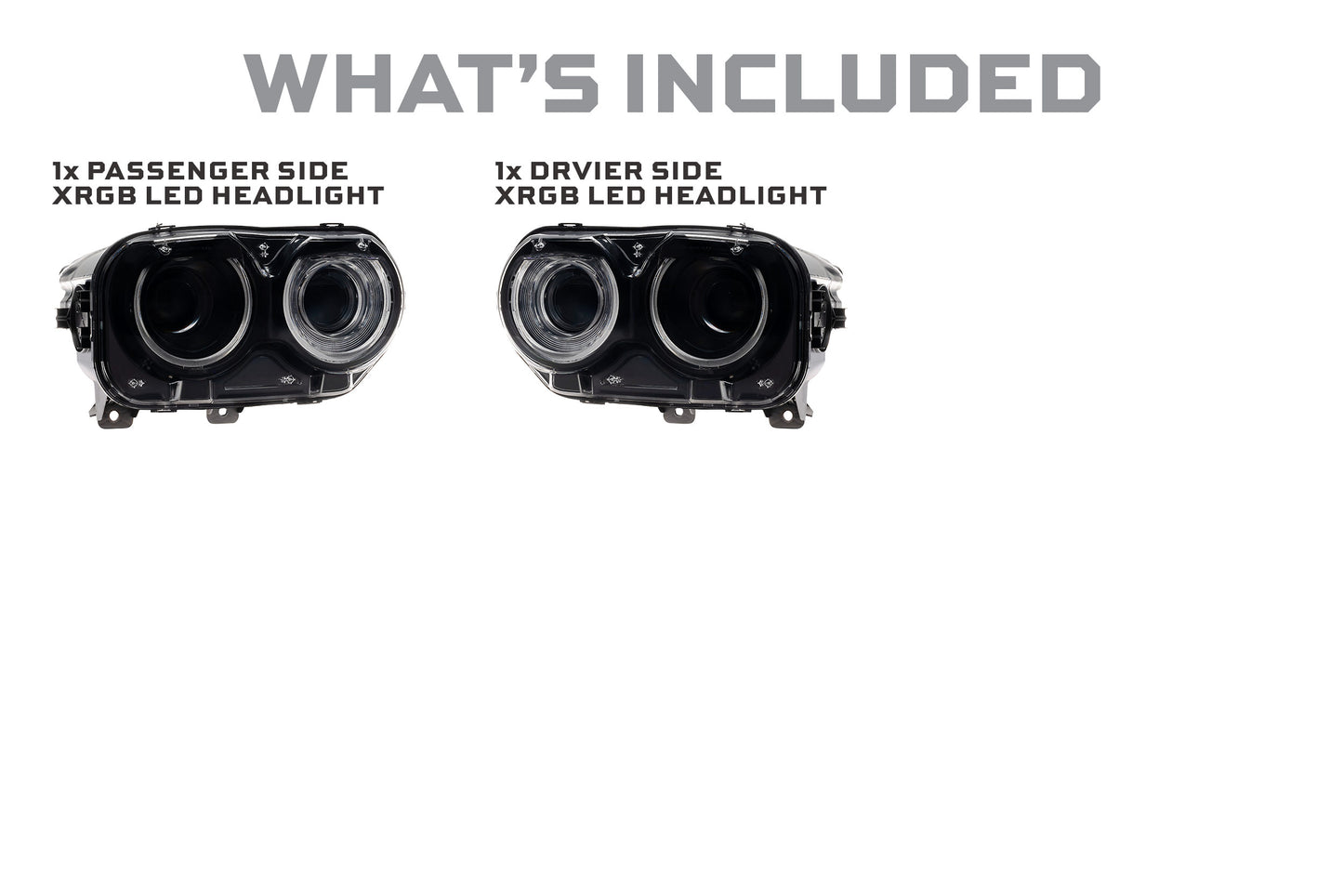 XRGB LED Headlights: Dodge Challenger (15-23 / RGB / Set)