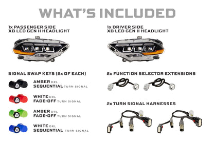 XB LED Headlights: 18-23 Ford Mustang (Gen II / Set)