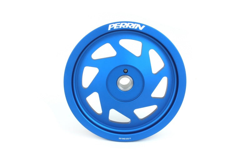 Perrin 19-21 Subaru WRX / 16-18 Forester Lightweight Crank Pulley (FA/FB Engines w/Large Hub) - Blue Perrin Performance