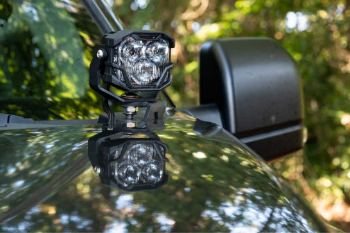 Morimoto 4Banger Ditch Light Kit: Wrangler JL (NCS White Flood Beam)