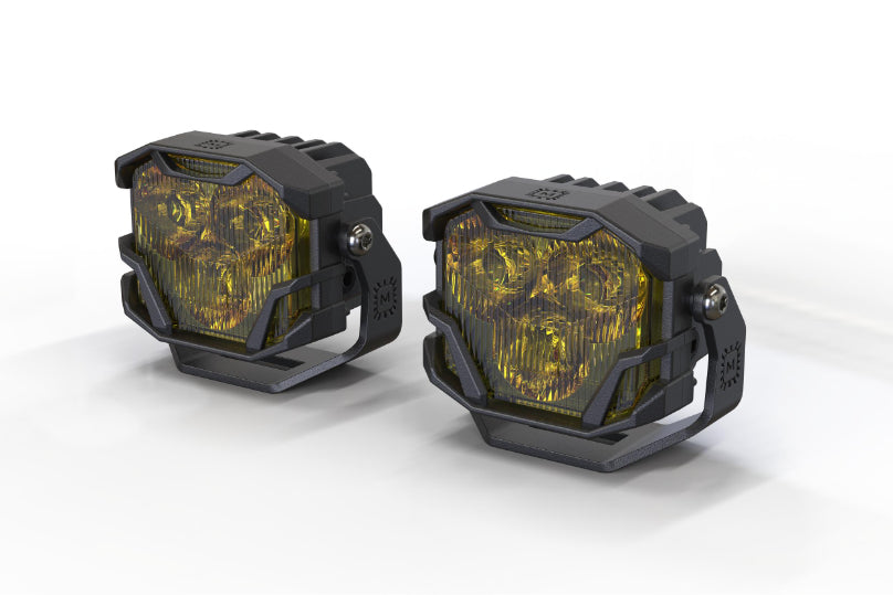 Morimoto 4Banger Ditch Light Kit: Gladiator JT (NCS Yellow Flood Beam)