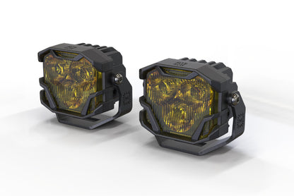 Morimoto 4Banger Ditch Light Kit: Gladiator JT (NCS Yellow Flood Beam)