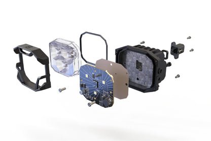 Morimoto 4Banger Ditch Light Kit: 17-22 Super Duty (NCS Yellow Flood Beam)