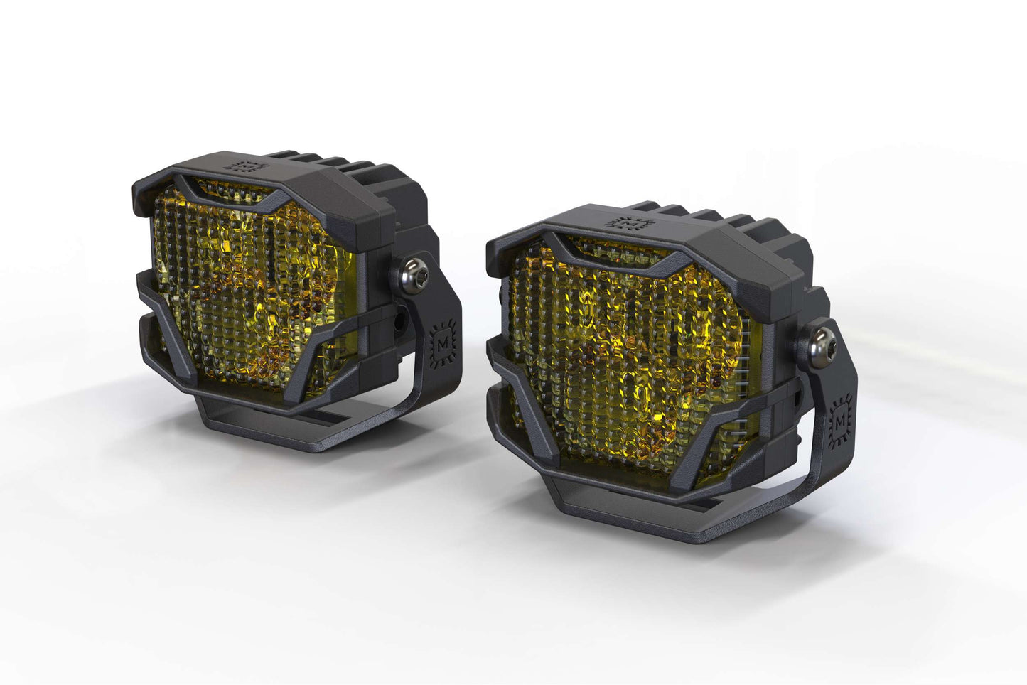 Morimoto 4Banger Ditch Light Kit: 14-18 Sierra 1500 (HXB Yellow Flood Beam)