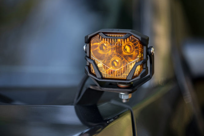 Morimoto 4Banger Ditch Light Kit: 05-15 Tacoma (NCS Yellow Flood Beam)