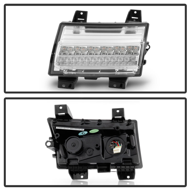 Spyder Jeep Wrangler 2018-2019 (LED Model Only) LED Front Bumper Lights - Sequential Signal - Chrome SPYDER