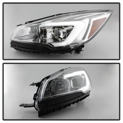 xTune 13-16 Ford Escape 13-16 LED Light Bar Halogen Proj Headlights - Chrome (PRO-JH-FESCA13-LB-C) SPYDER