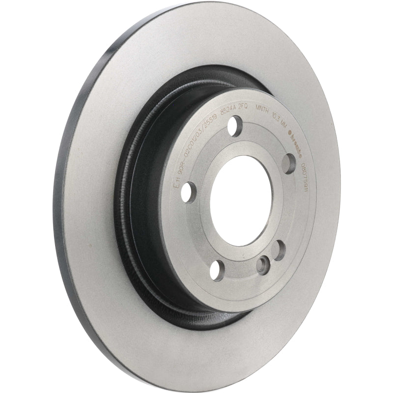 Brembo 17-22 Hyundai Elantra/Ioniq/19-21 Veloster/20-21 Kia Forte Rear UV Coated Rotor