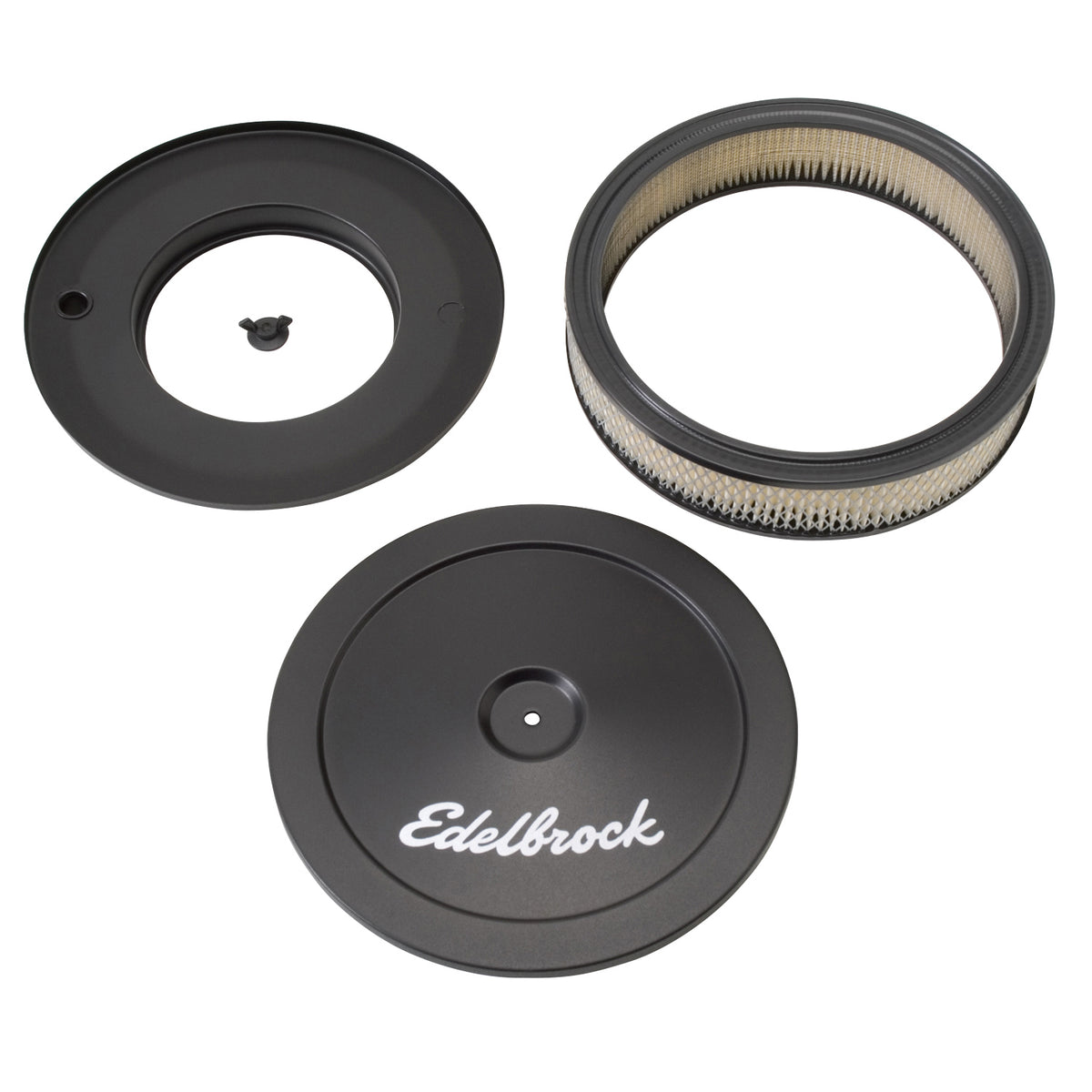 Edelbrock Pro-Flo Black 10" Round Air Cleaner with 2" Paper Element - 1203