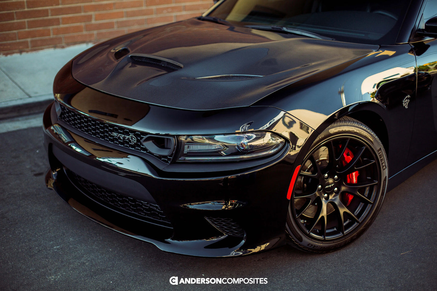 Anderson Composites 2015 - 2023 Dodge Charger Hellcat Type-OE Carbon Fiber Hood - AC-HD15DGCRHC-OE