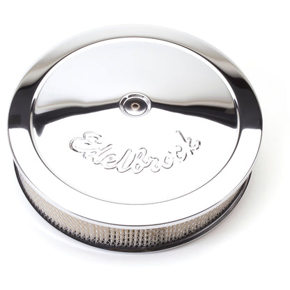 Edelbrock Pro-flo Chrome 14" Round Air Cleaner With 3" Paper Element (Deep Flange) - 1221 Edelbrock