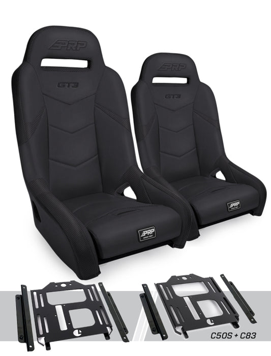 PRP Polaris RZR 570 GT3 Suspension Seats Kit (Pair) - Black A7301-PORXP-C50S-201