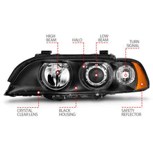 Load image into Gallery viewer, ANZO BMW 5 SERIES E39 97-00 PROJECTOR HALO HEADLIGHTS BLACK - 121017