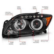 Load image into Gallery viewer, ANZO SCION TC 05-10 PROJECTOR HEADLIGHTS BLACK W/ RX HALO - 121119