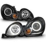 ANZOLEXUS GS 300/400/430 98-05 PROJECTOR HEADLIGHTS BLACK W/ RX HALO (NOT FOR FACTORY HID SYSTEM) - 121144