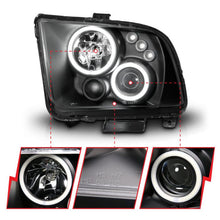 Load image into Gallery viewer, ANZO FORD MUSTANG 05-09 PROJECTOR HEADLIGHTS BLACK W/ RX HALO - 121166