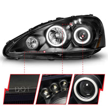 Load image into Gallery viewer, ANZO ACURA RSX 05-06 PROJECTOR HALO HEADLIGHTS BLACK W/ RX HALO - 121197 ANZO